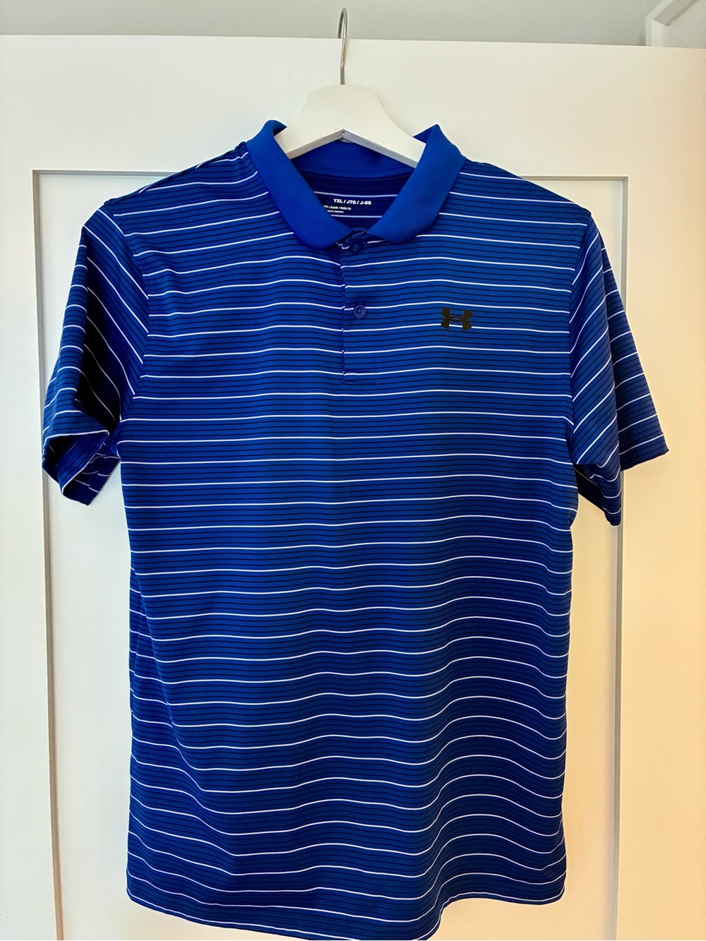 Under Armour Youth Blue Striped Polo